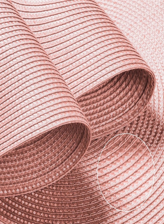FunWheat Round Braided Placemats Set of 8 Place Mats for Dining Table Woven Washable Non-Slip Table Mats 15 Inch(Pink,8pcs) - Image 4